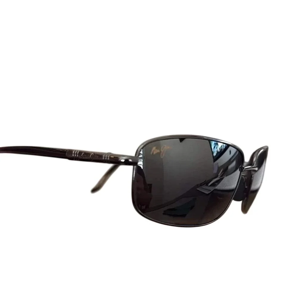 Maui Jim Sleek Sunglasses MJ-206-02 Gunmetal Grey Polarized Rectangular Mens